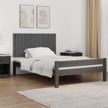Cabecero de cama de pared gris 127,5x3x60 cm madera maciza de pino Vidaxl