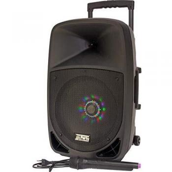 Party 12LED, Cargador con Sistema de Sonido con USB, 20 cm, 12 Pulgadas, 300 W, Bluetooth, FM y Micrófono