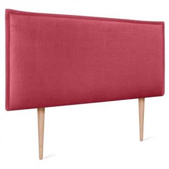 Cabecero de Lino Natural Rojo Tapizado con Ribete 90x105cm para Camas 70/80/90