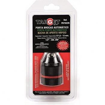 TARGET PB7620N - Portabrocas - Mandril - Rosca ½ - 20 h. UNF - Broca 1,5 -13 milímetros - Automático - Profesional - Metálico - Taladros hasta 1000 Vatios - Giro derecha/izquierda
