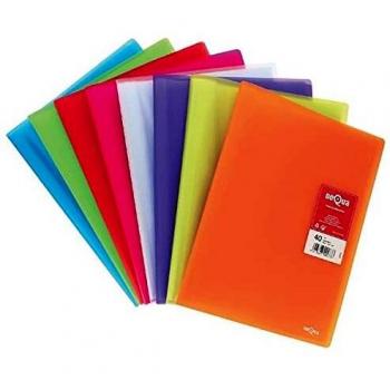 Carpeta de fundas Dequa PP semi rígido translúcido Fundas soldadas al lomo 50 fundas A4 Naranja