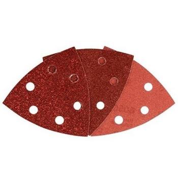 Bosch Accessories 2 609 256 A54 Lija Velcro Delta 60-120-240, Rojo, 93mm, Set de 6 Piezas