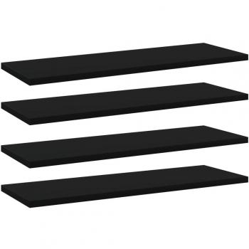 Estantes para estantería 4 uds contrachapada negro 60x20x1,5 cm
