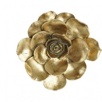 Decoración de Pared Flor Dorado 19,5 x 5,5 x 19,5 cm