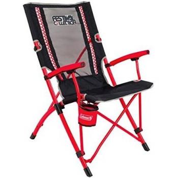Coleman Bungee Chair Silla Plegable, Gris-Rojo, Large