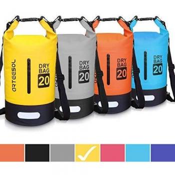 arteesol Bolsa Impermeable, 5L 10L 20L 30L a Prueba de Agua Bolso Seco/Bolsa Seca Impermeable con Correa Ajustable Larga para Kayak Paseo en Barco Canoa/Pesca/Rafting/Natación/Snowboard