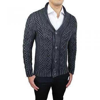 Evoga - Cárdigan - para hombre gris L