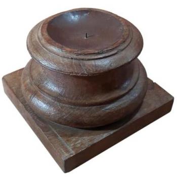 Candelabro Artesanal de Madera Reciclada Wanderlust Deco - Estilo Austero 28x28x20 cm