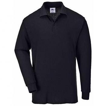 Polo de Manga Larga Portwest Genoa para Hombre Color Negro Talla XS