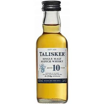 Set de Miniaturas de Whisky Talisker - 3 Botellas de 5cl (Skye, Storm y 10 Años) con Soporte | 45,8% Vol