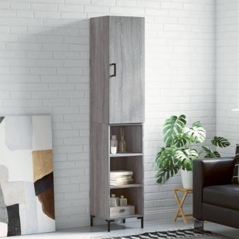 Aparador alto de madera contrachapada gris Sonoma 34,5x34x180 cm