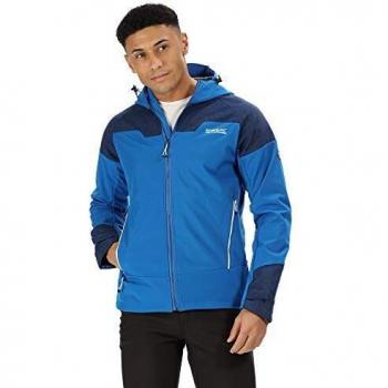 Regatta Hewitts V - Chaqueta de softshell reflectante con capucha para hombre, repelente al agua, transpirable y resistente al viento, Hombre, RML182 69890, Oxford Azul/Prussian., XXL