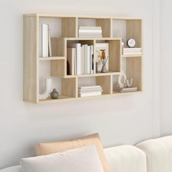 Estante de pared de roble Sonoma 85x16x52,5 cm madera multicapa