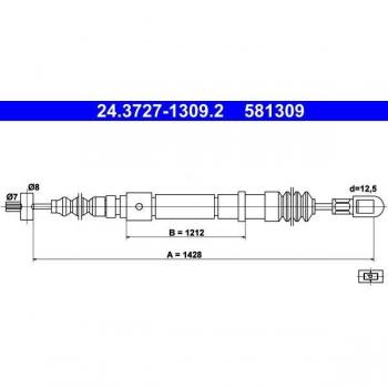 Cable de freno de mano ATE 24.3727-1309.2