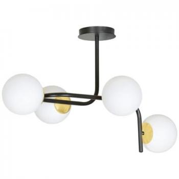 Lámpara de Techo Ragnar EPIKASA - Acero con recubrimiento en polvo, Vidrio, Negro, Oro y Blanco, 72x84x40 cm