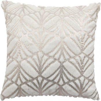 Cojín terciopelo Romimex Blanco Plateado 5 x 45 x 45 cm, 400 gramos
