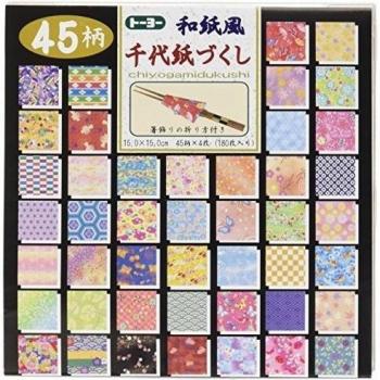 Toyo Japanese Chiyogami Origami Paper 15x15cm 180 Sheets - 45 Designs