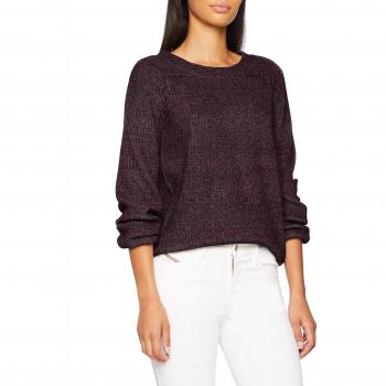 Vila Clothes Viarma Knit Stitch L/s Top/TB, suéter para Mujer, Rojo
