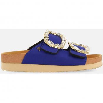SANDALIAS AZULES ESTILO BIO CON ADORNO JOYA PARA MUJER ADERKLAA