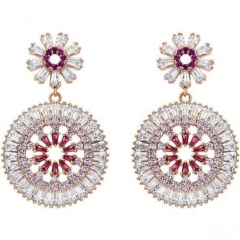 Pendientes Luxenter Dralio con Circonita Multicolor acabados en oro amarillo de 18K