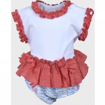 Conjunto de bebé niña multicolor con rayas