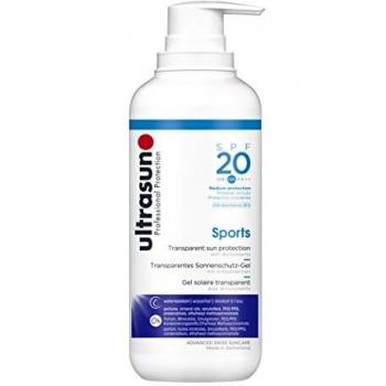 Gel Protector Solar Ultrasun Sports SPF 20 - Fórmula Transparente 400 ml