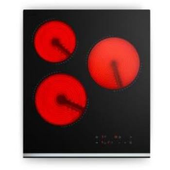 Placa Vitrocérmica Klarstein Verosteel 45 cm, 3 Zonas, Potente 5000 W, Táctil, Temporizador, Seguridad Infantil