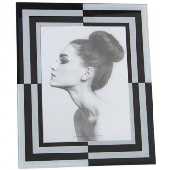 Marco de Fotos Alexandra House Living Blanco Negro Cristal 23 x 1 x 28 cm