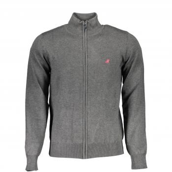 U.S. Polo Assn. Grand Polo Elegant Gray Long-Sleeved Zip Cardigan - 3XL