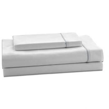 Juego de Sábanas de Satén 300 Hilos - Algodón Blanco y Perla (150 cm, 3 Piezas)