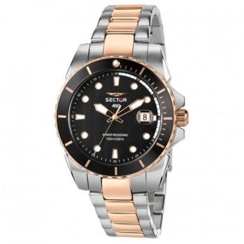 Reloj de Hombre Sector R3253276002 con Esfera Plateada y Correa de Oro Rosa