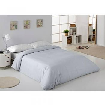 ESTELA - Funda nórdica Combi Liso 200 Hilos algodón Peinado, Color Perla - Cama de 90 cm. - 100% Algodón - 200 Hilos