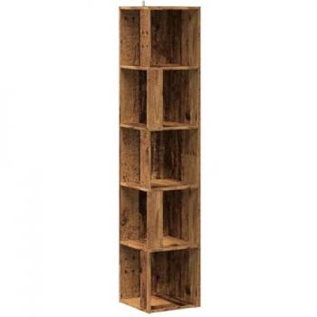 Mueble de Esquina de Madera de Ingeniería Envejecida 33x33x165 cm