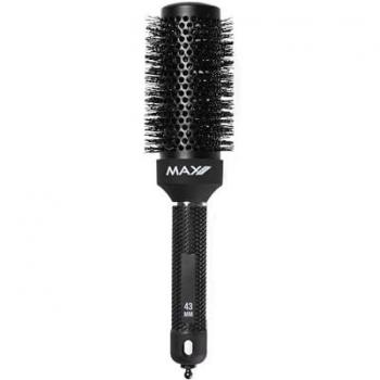 Max Pro Cepillo Redondo Cerámico 43mm para Secado y Estilo - Apto para Aire Caliente, Volumen y Rizos - Ideal para Cabello Rizado