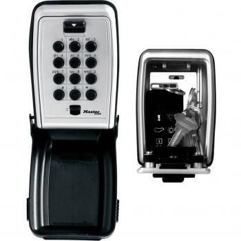 Caja de Seguridad para Llaves Master Lock 5423EURD Negra y Gris, Zinc, Montaje Mural, Tipo Medium, con Pulsador