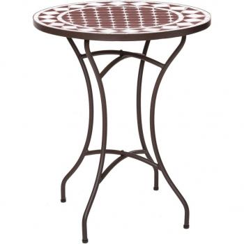 Mesa auxiliar Persea Blanco Marrón Cerámica 60 x 60 x 72 cm