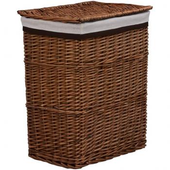 vidaXL Laundry Basket Brown Willow