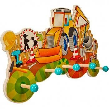 Hess Holzspielzeug 30301 - Perchero de Madera, de Obra en Serie, con 5 Ganchos, para niños, Hecho a Mano, como Punto de atracción en Cada habitación Infantil y Pasillo