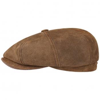 Stetson Leather Burney Hatteras Newsboy Cap - Size XL (60-61 cm), Colour Brown