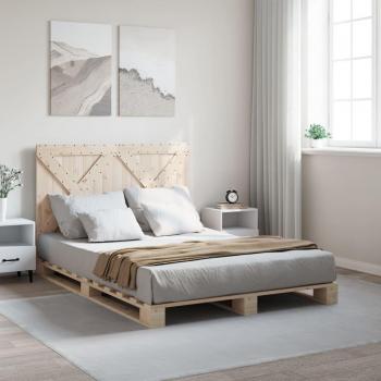Cabecero de cama 140x200 cm en madera maciza de pino color marrón Vidaxl