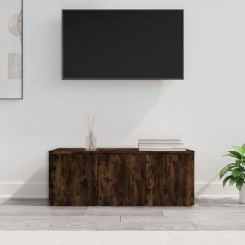 Mueble TV madera contrachapada 80x34x30 cm roble ahumado vidaXL