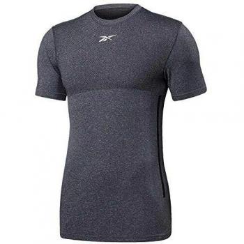 Reebok LM Myoknit tee Camiseta, Hombre, cdgry7/Negro, L