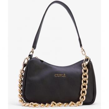 Bolso de hombro Cuplé 400650 en piel vacuna con cierre de cremallera y asa de cadena