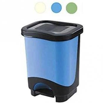 Tontarelli S2201128 Cubo De Basura Con Pedal, 31.6 X 27.6 X 41 Cm X 18 L, color Negro/blanco