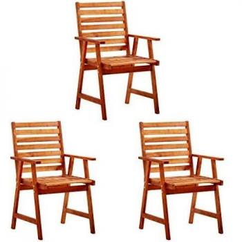 vidaXL Outdoor Dining Chairs 3 pcs Solid Acacia Wood