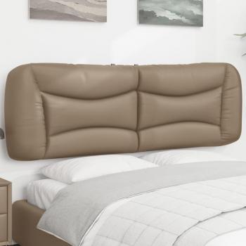 Cabecero de cama acolchado en cuero sintético capuchino de 160 cm