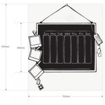LO+DEMODA HCN964-5 - Pizarra de vinilo adhesivo, diseño Hello calendar, 76 x 81 cm, multicolor