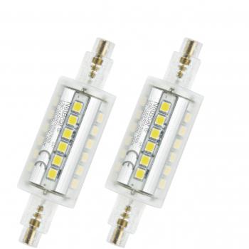 DASINKO Bombilla LED R7s 78 mm, 5 W LED Flood Spot iluminación luz blanco 5000 K, 500lm, R7s, intensidad no regulable bombillas de bajo consumo, forma de cilindro, 2 unidades