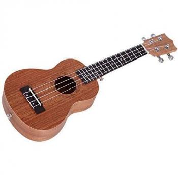 HOMCOM Ukelele 21 Pulgada Ukelele Soprano de Iniciación para Principiantes Ukelele Concierto Hawaiian Cuerdas Aquila de Nylon Material Madera 53x17.5x6.2cm