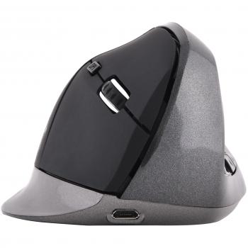Bluestork M-WL-Ergo-BK - Ratón Inalámbrico Ergonómico Vertical, Recargable por Micro USB, 1200 DPI, Multicolor con 6 Botones